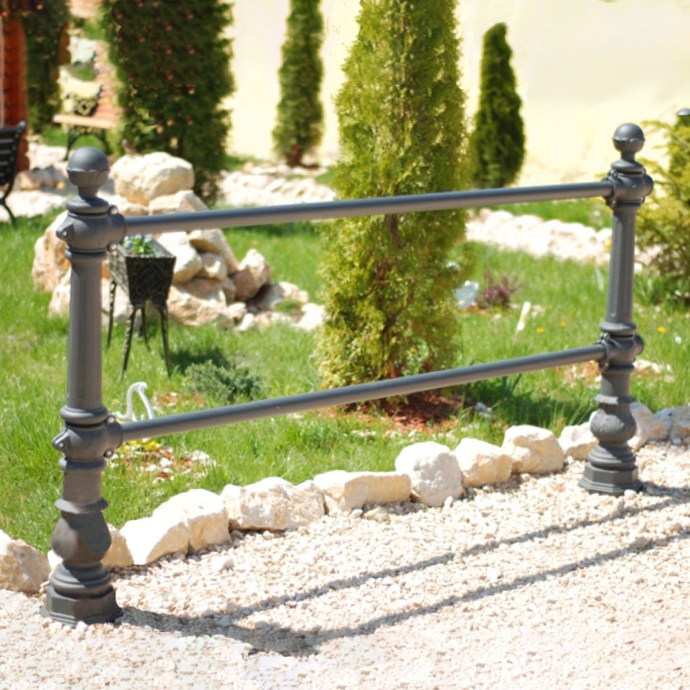 Klassischer Gusseisen Zaun für Stadt Anlagen - Helgi / Grün