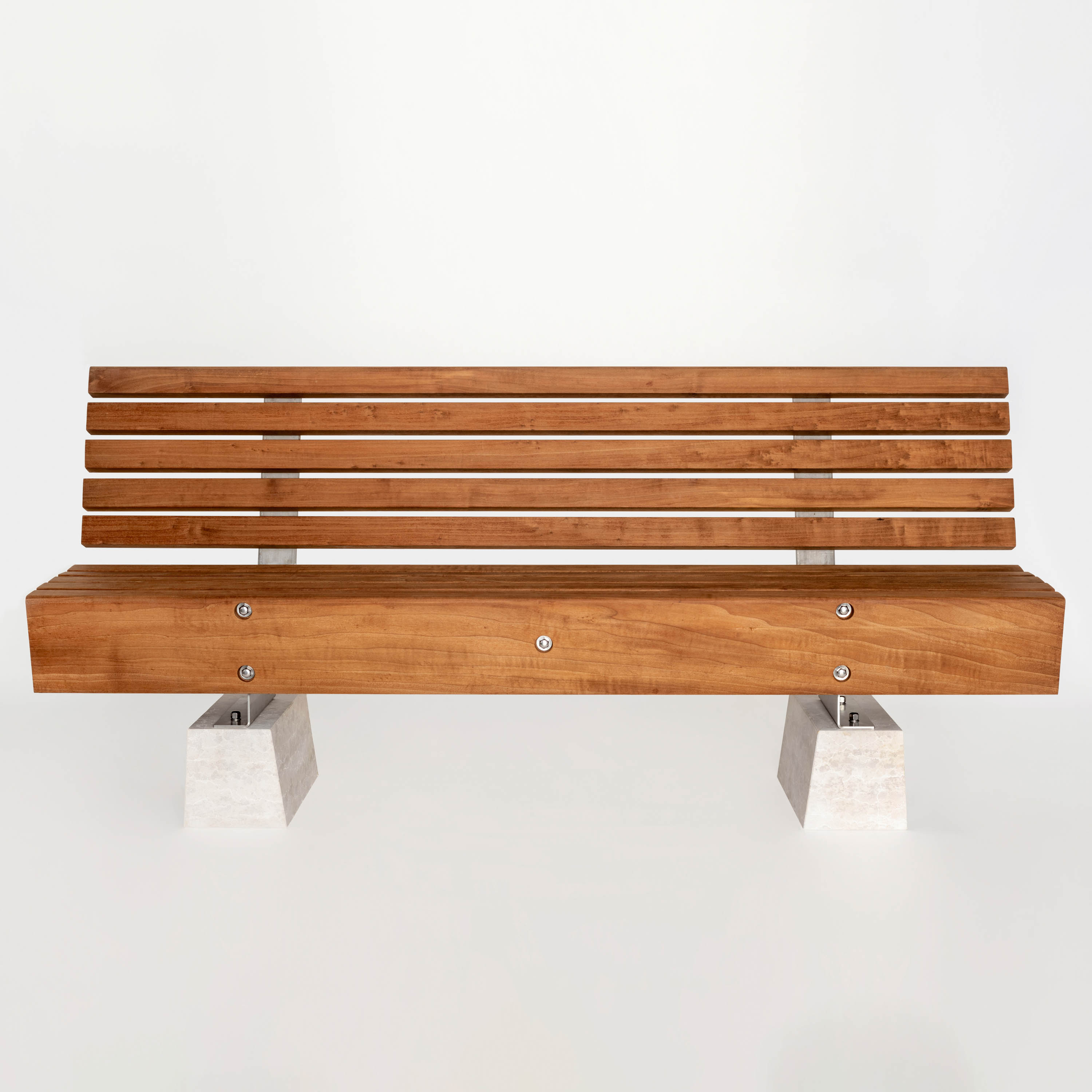 Exklusive Design Parkbank aus Kanfanar Naturstein & Thermopappel - wetterfest, langlebig & stilvoll - Isaria