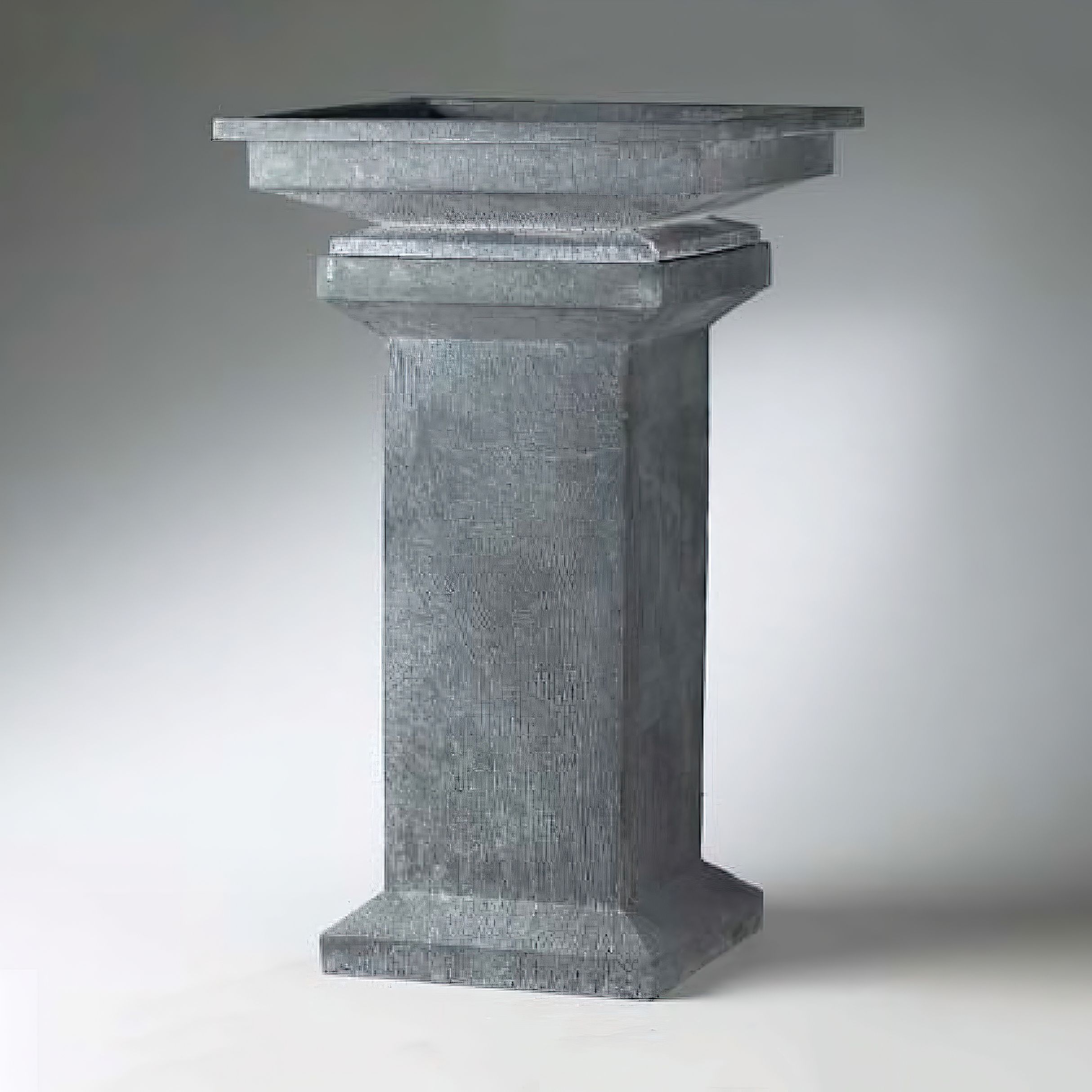 Schmales Pflanzgefäß & Wasserbad auf Säule - Stahl oder Rost - Nekrena Leno / 80cm / Stahl galvanisiert