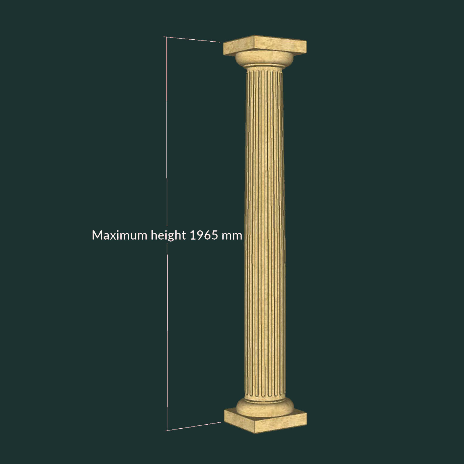 Toskanische Steinsäule mit geriffelter Oberfläche - rund - Ipswich Fluted