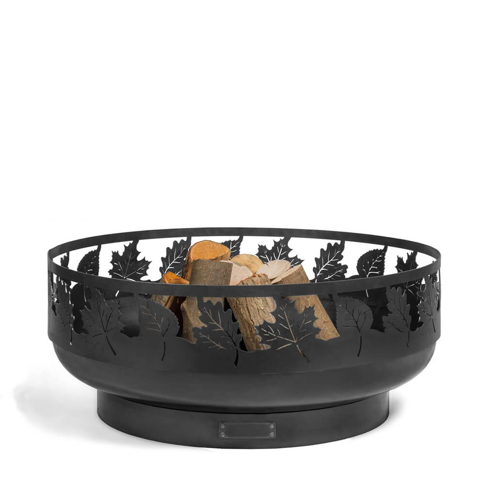 Dekorative Feuerschale - Motiv Blätter - als Feuerstelle für draußen - Fylla Feuerschale