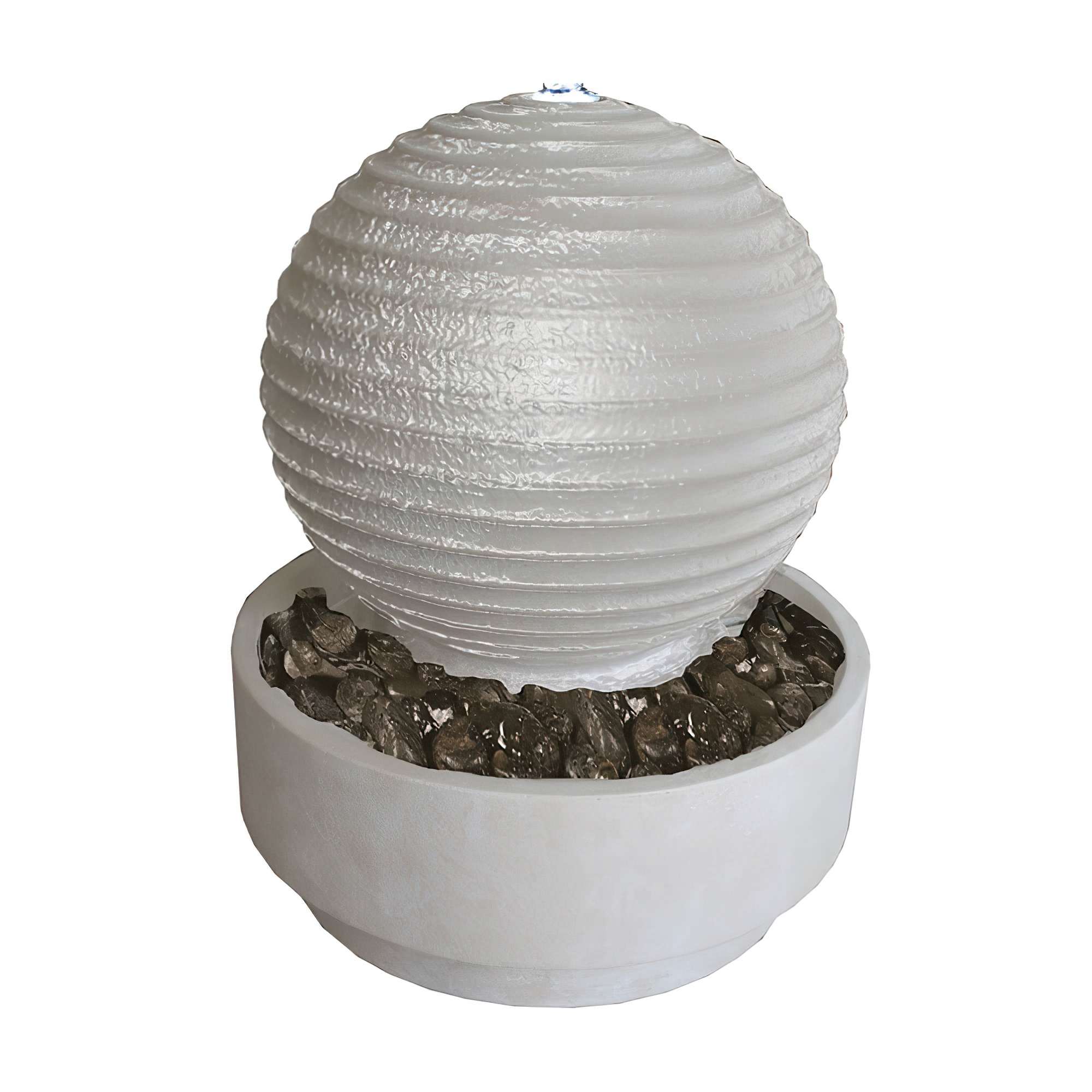 Moderner Design Kugelbrunnen in Stein Optik - innen & außen aus Fi-Beton - Boule