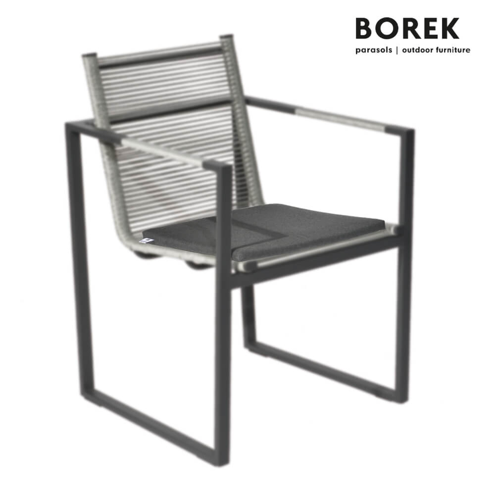 Outdoor Kissen Auflage von Borek - anthrazit grau - Andria Sitzkissen