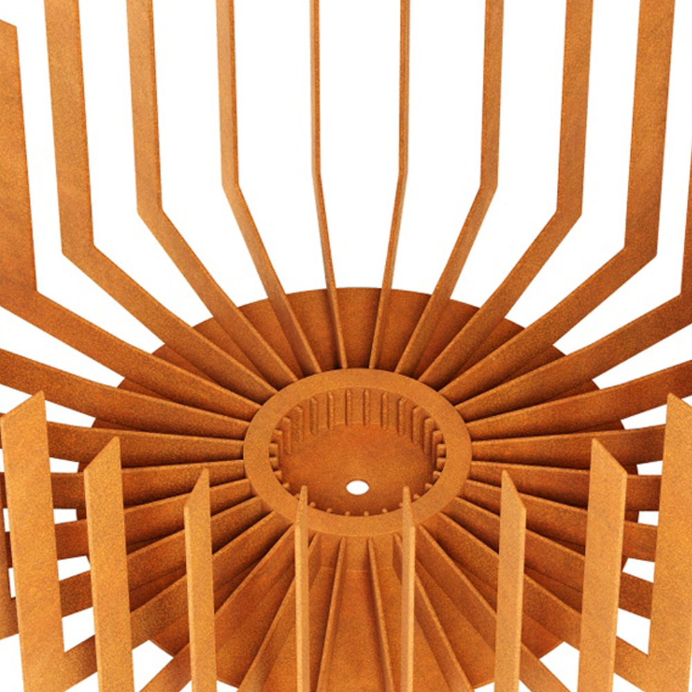 Moderner Cortenstahl Feuerkorb als dekoratives Gartenhighlight