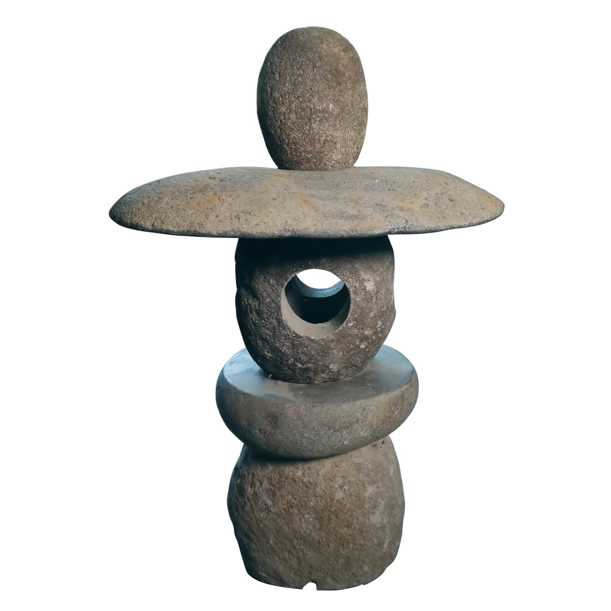 Japanische Gartenlaterne aus Naturstein in Handarbeit gefertigt - Rian / 50cm