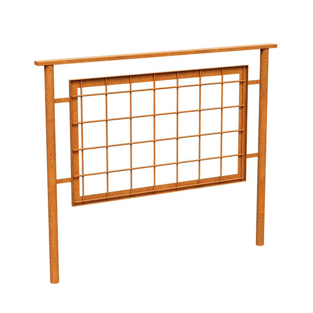 Moderner Corten Zaun stilvolle Abgrenzung in warmer Rostoptik