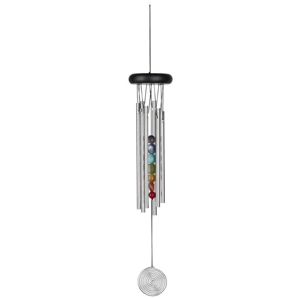 Carillon en métal avec pierres chakra colorées, décoration parfaite pour jardin