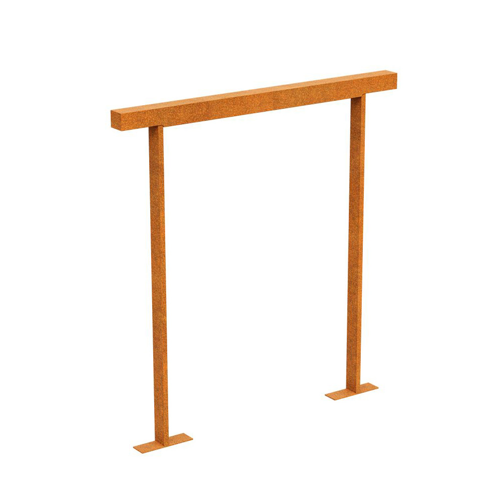 Design-Fahrradständer aus Cortenstahl rostfarbenes Stadtmobiliar