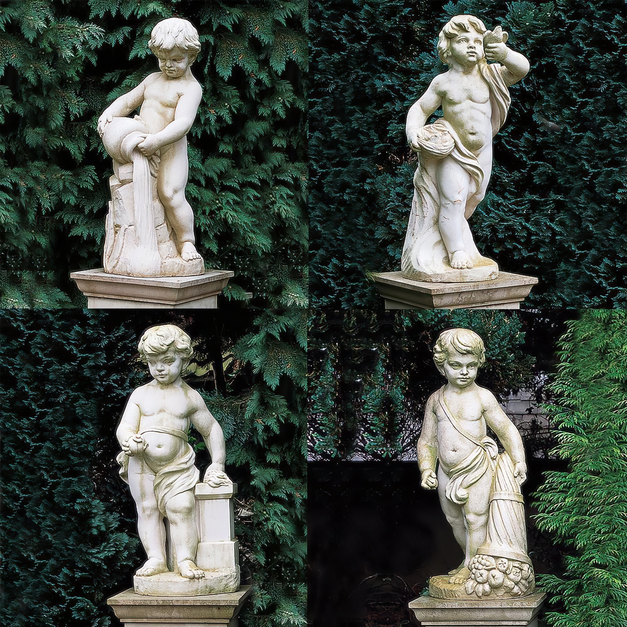 Garten Putten aus Stein - Quattuor Elementa / Sand