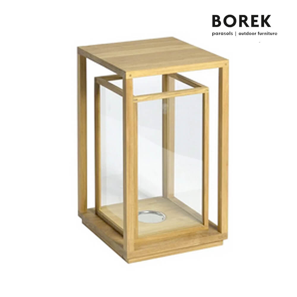 Borek Holzlaterne 58cm Höhe mit Glaseinsatz - Laterne Positano
