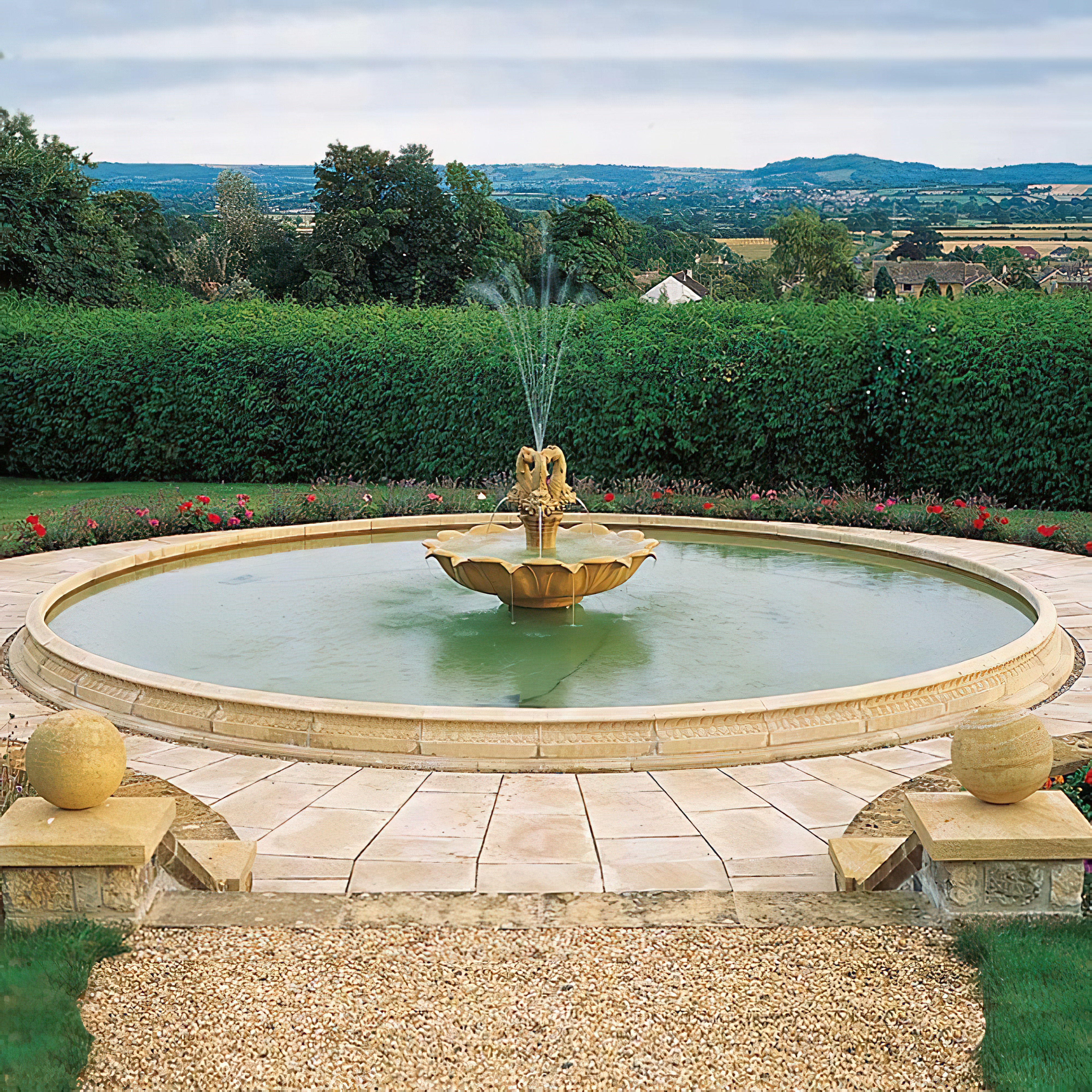 Garten Brunnen Umrandung groß - Molto Grande / Sand / 420cm (Außendurchmesser)