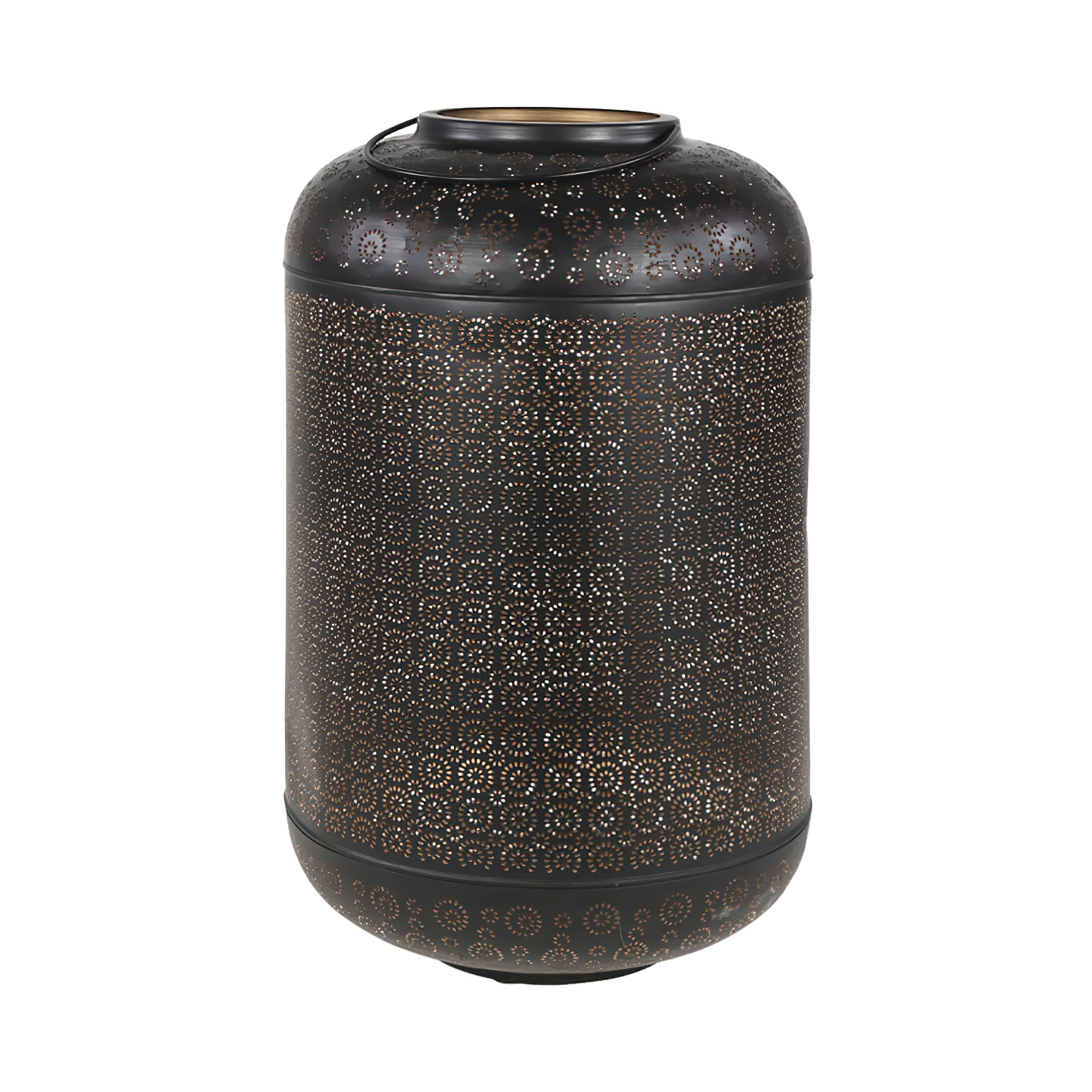 Schwarze Gartenlaterne aus Metall mit Gold - Metalllaterne Circum