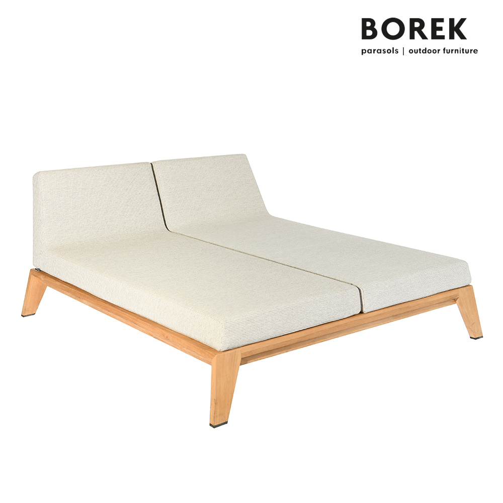Hochwertiges Outdoor Tagesbett von Borek aus Teak mit Polstern - Hybrid Tagesbett