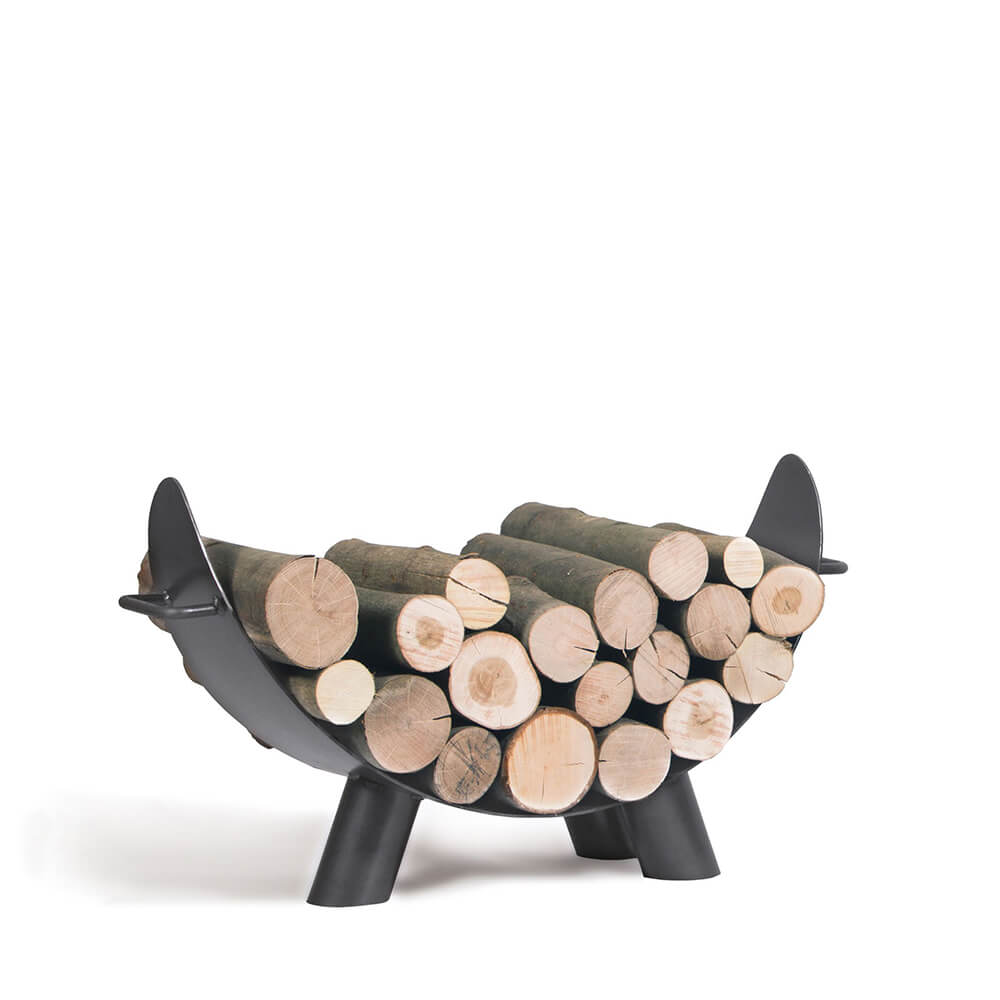 Stabile Holzlege auf 3 Standfüßen - mit Tragegriffen - Thesos Holzlege