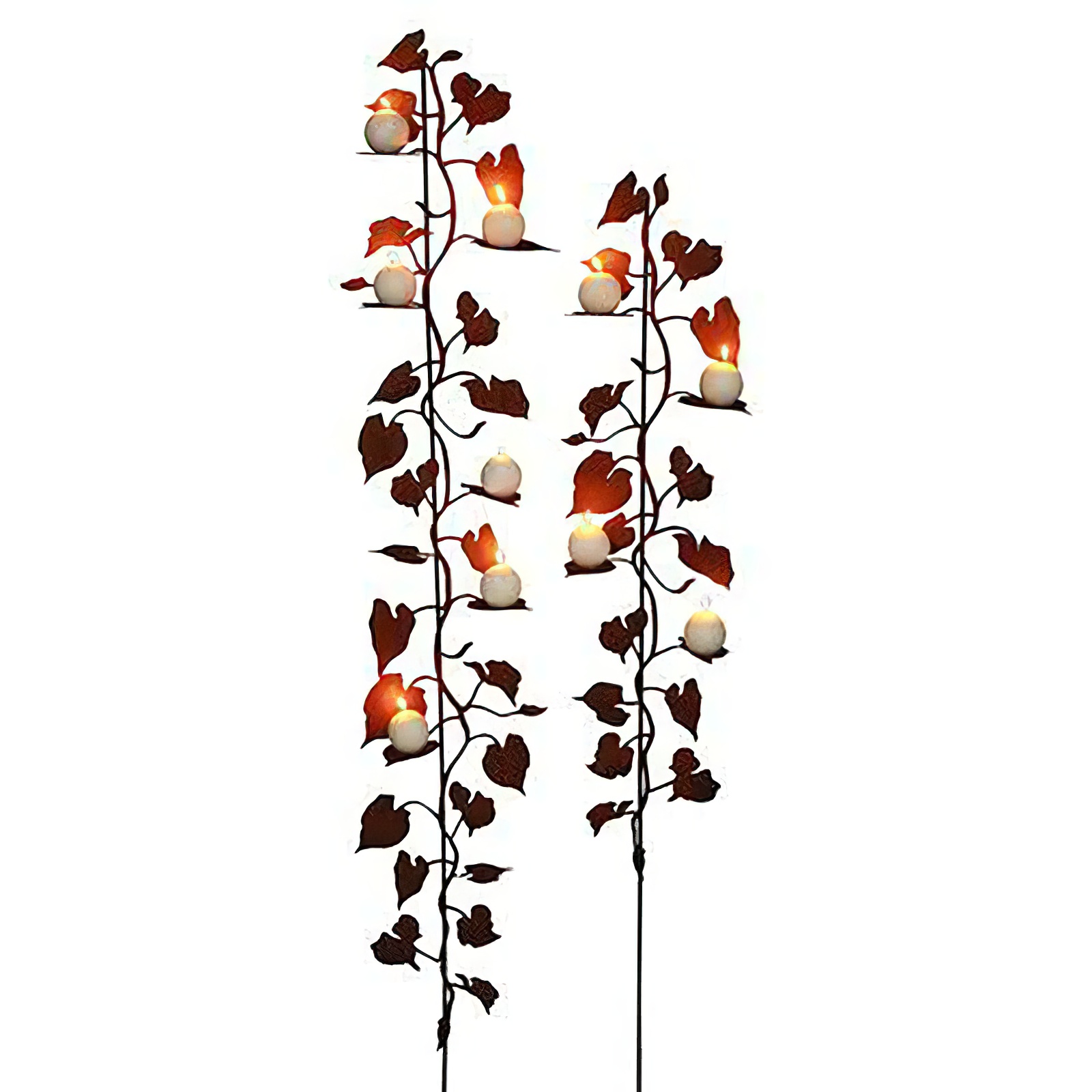 Schöner Gartenstecker - Rost Metall - Foglie dorate / 110cm