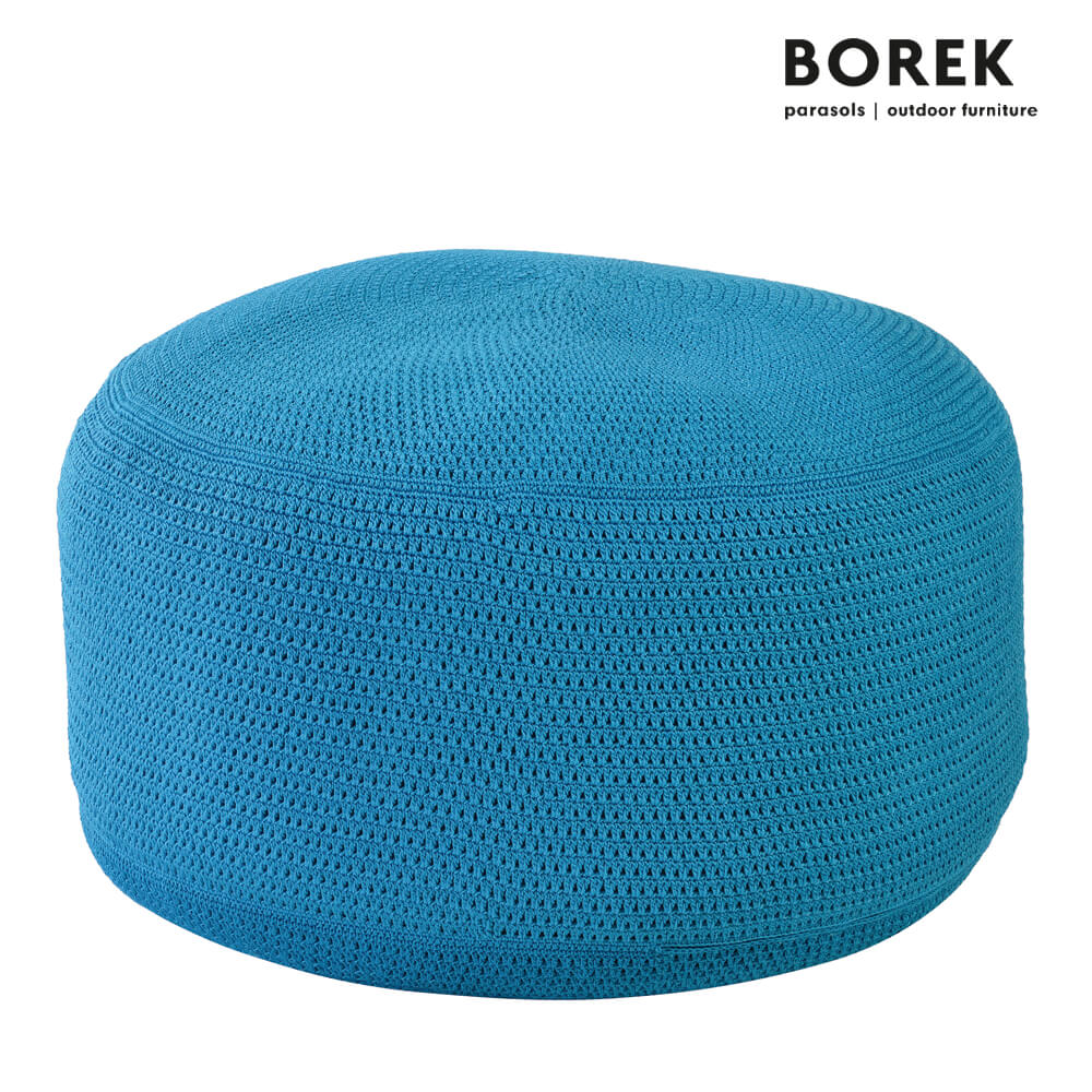 Garten Sitzhocker aus Ardenza Seil - Borek - türkis - Crochette Sitzkissen
