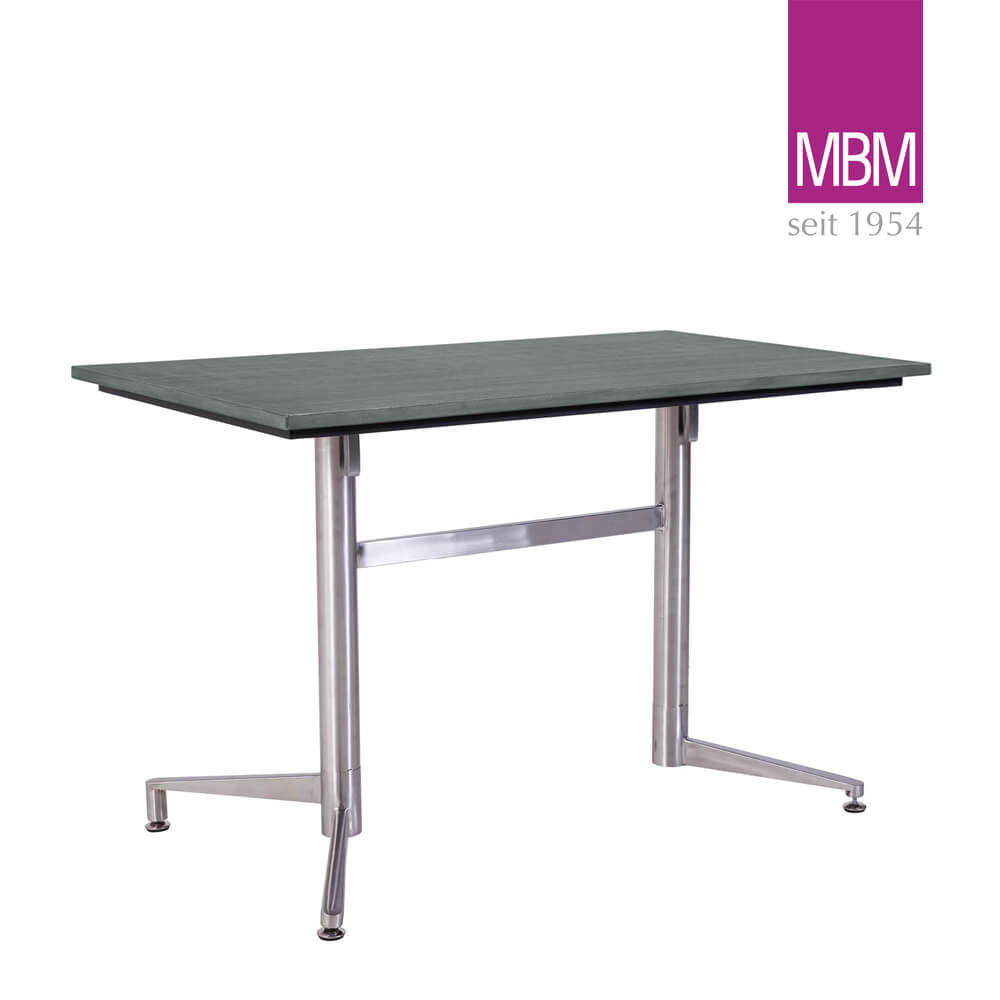Bistro-Tischgestell mit 2 Füßen für den Garten von MBM - Bistro-Tischgestell Victory / Tischplatte Stone Grey