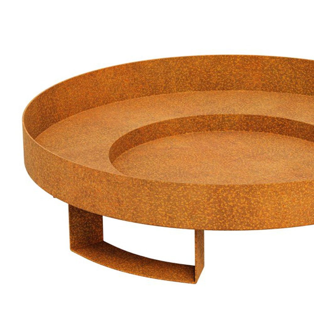 Schlichte Feuerschale aus Corten - rund & Rostpatina