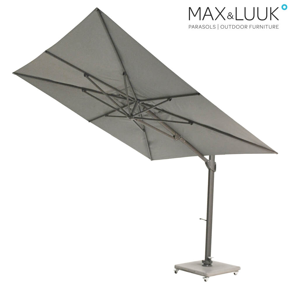 Quadratischer Ampelschirm - Aluminium - Kurbelsystem - Max&Luuk - Vince Ampelschirm / Dunkelgrau