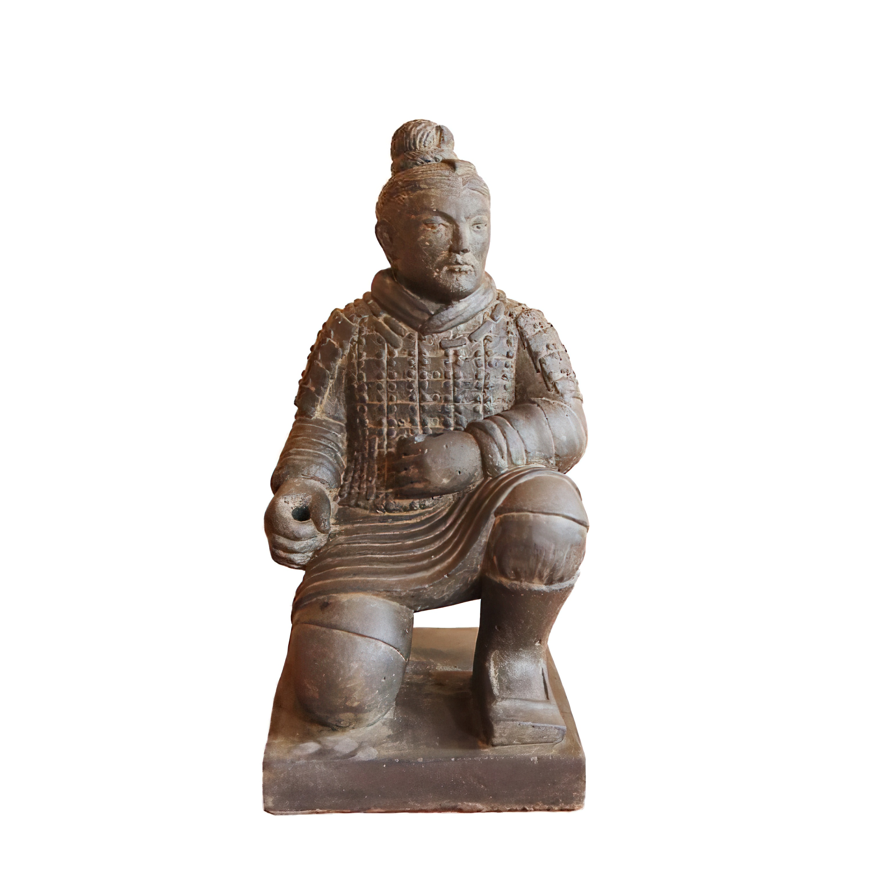 Statue de guerrier en terre cuite comme décoration de jardin exclusive