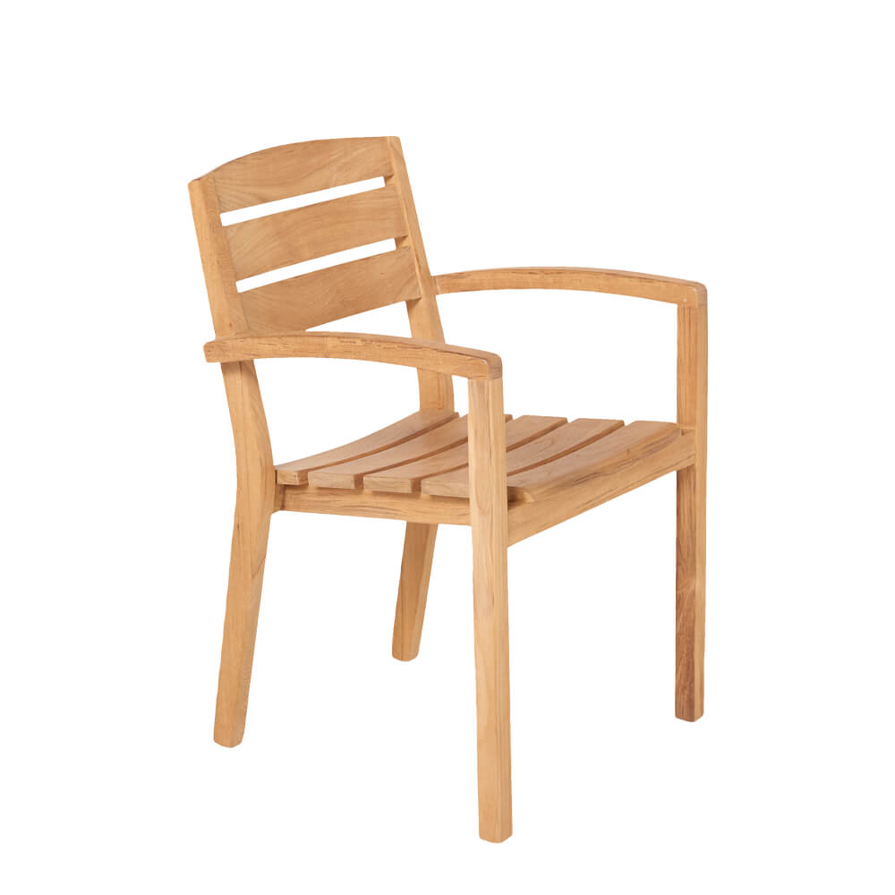 Schicker stapelbarer Gartenstuhl aus Teakholz - Daniel Stapelstuhl