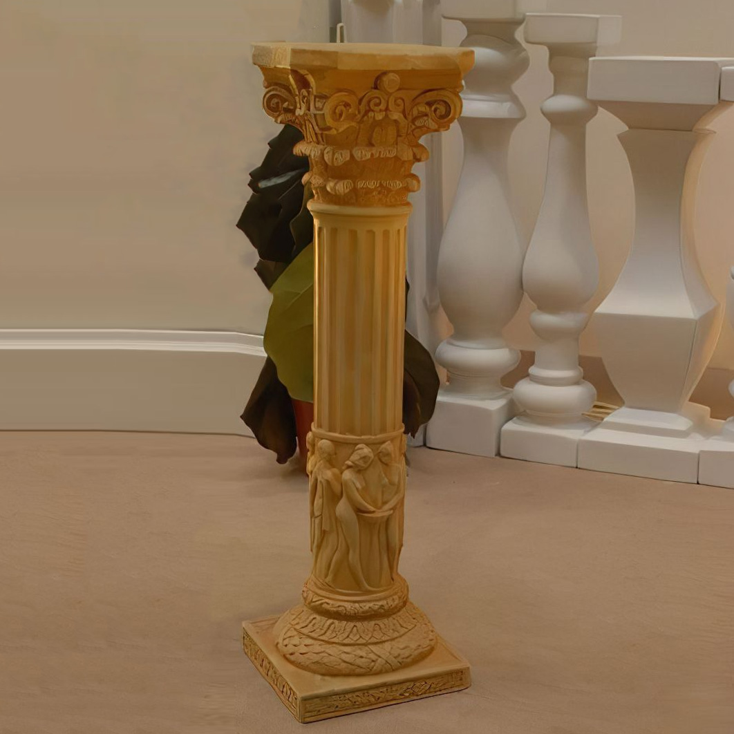 Griechische Dekosäule aus Steinguss für die stilvolle Gartengestaltung - Genadios / Etna