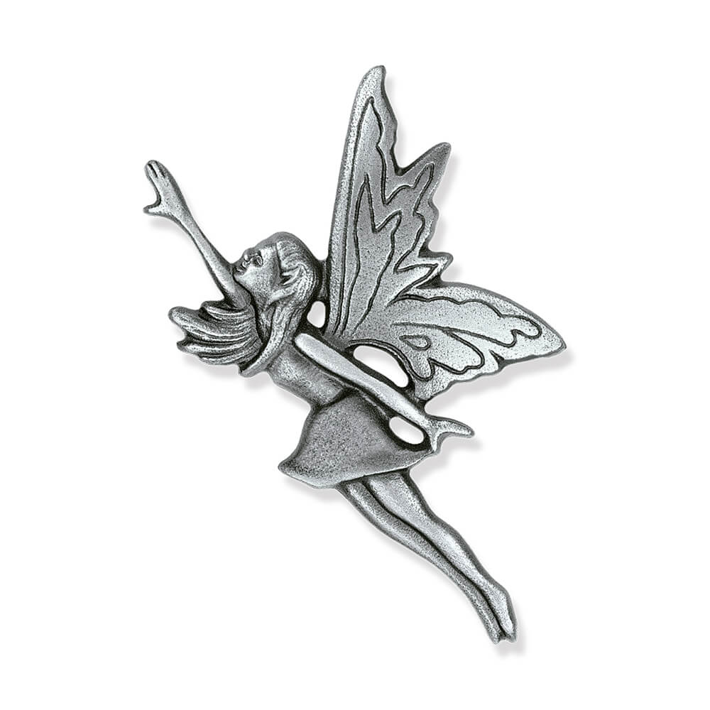 Kleine Feenfigur für die Wand aus Alu oder Bronze - Fee Aidele / Aluminium dunkelgrau