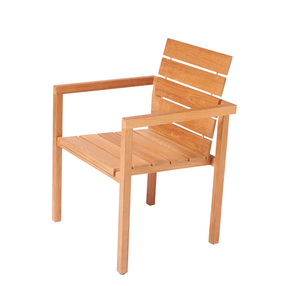 Moderner Garten Stapelstuhl aus Teakholz - Lucy Stapelstuhl