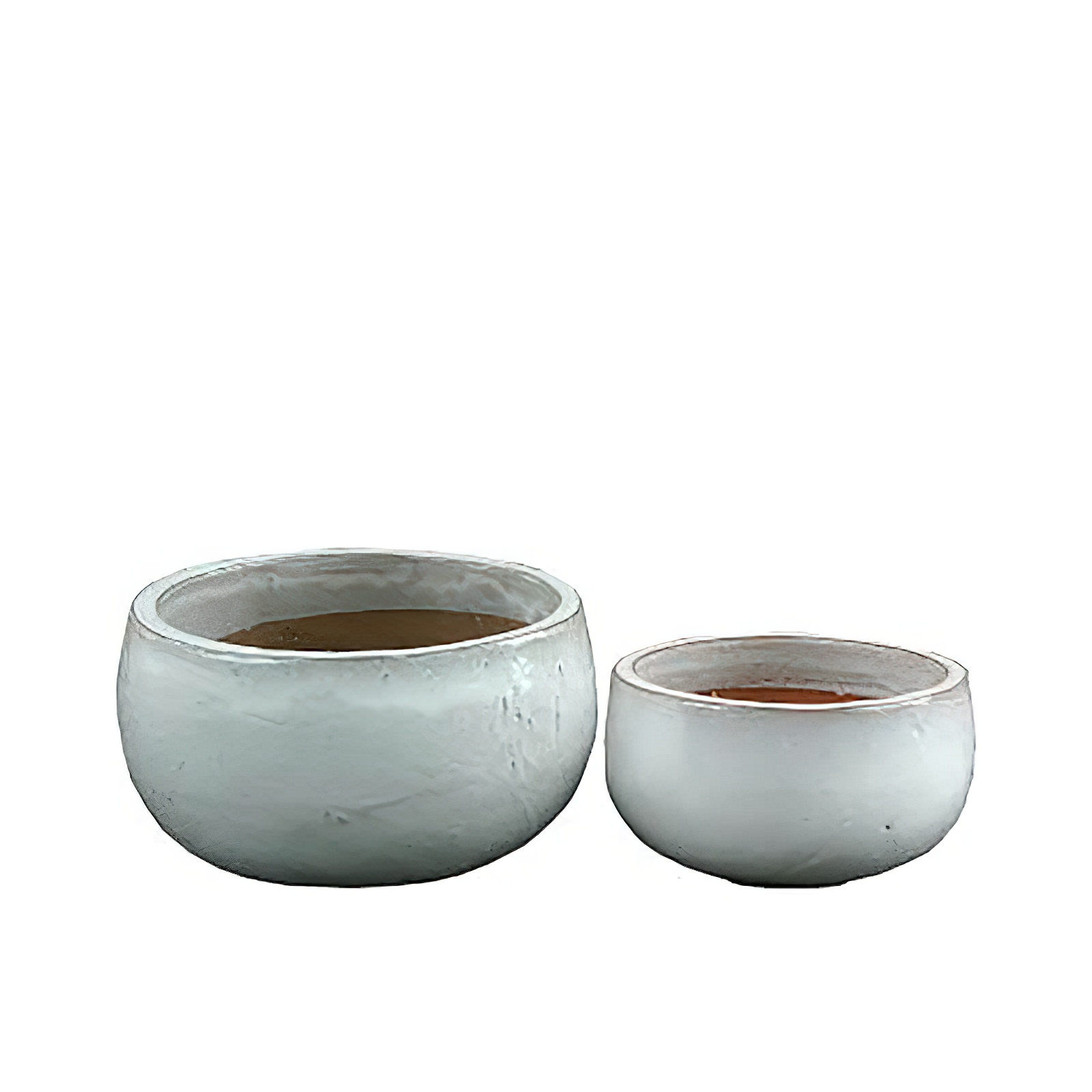 Garten Pflanzschale 2er Set - Keramik weiß - Betino