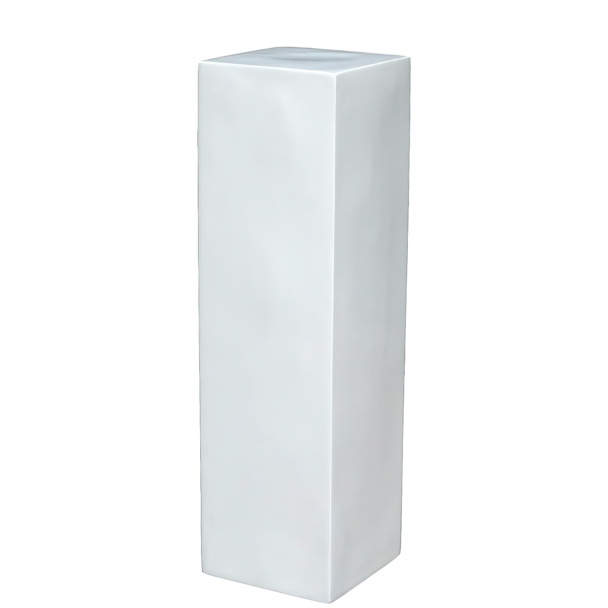 Eckiges Podest aus Polystone - weiß glänzend - modern - Deruta / 80x28x28cm (HxBxT)