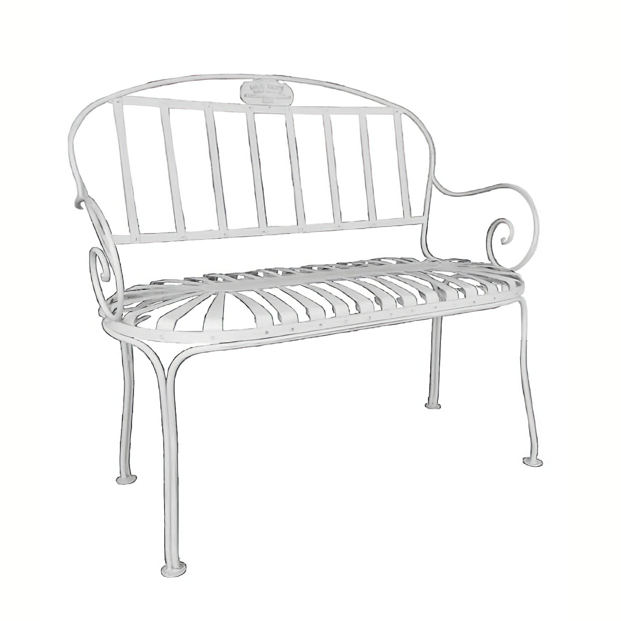 Französische Sitzbank für den Garten antik - Mareva / grün