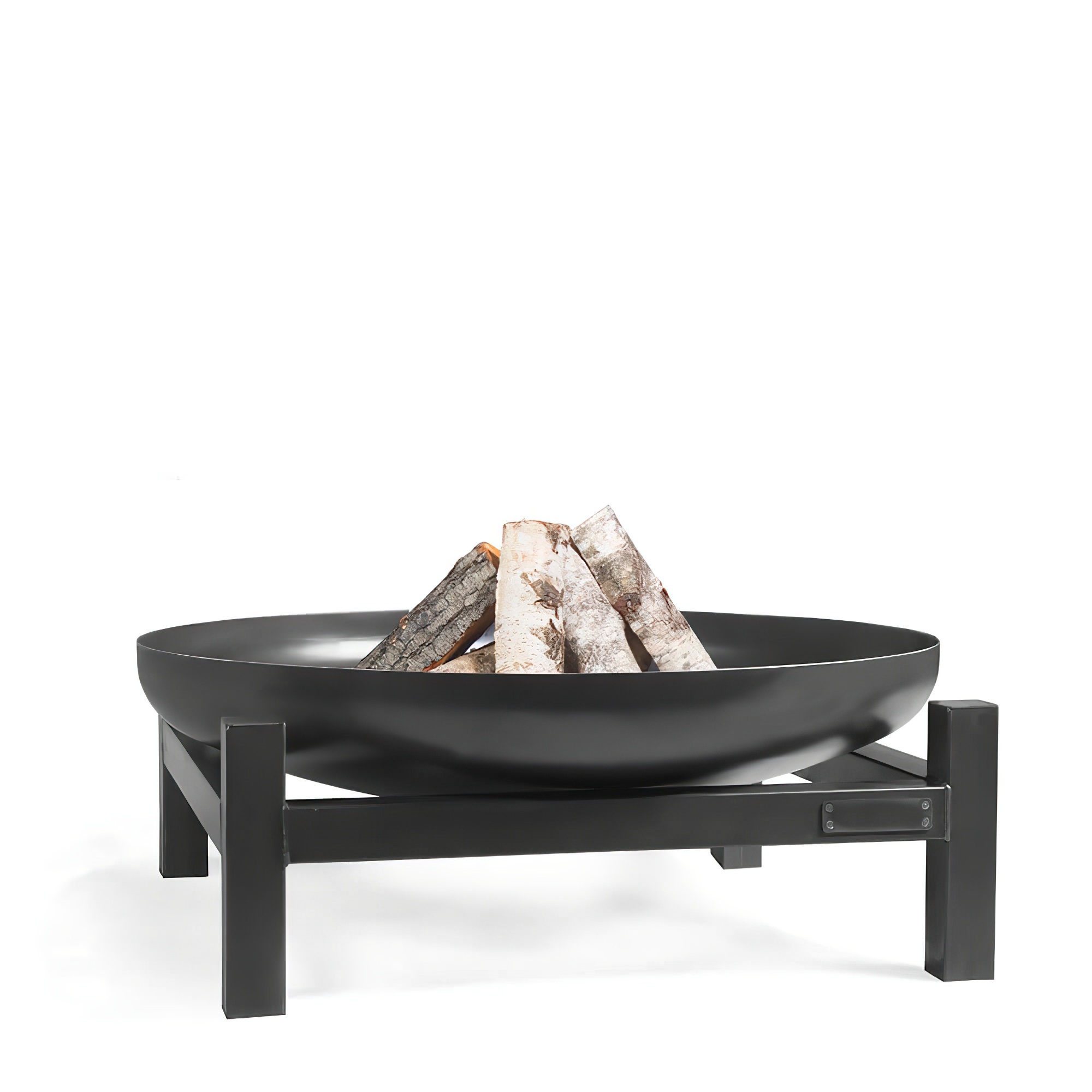 Runde Feuerschale auf eckigem Standfuß - Feuerstelle für draußen - Lume Feuerschale / 60cm