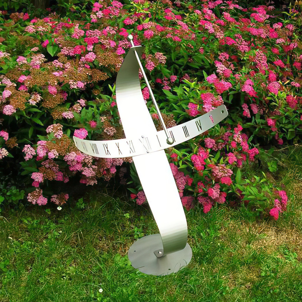 Skulpturale Edelstahl Sonnenuhr - Sonnenuhr Skulptur