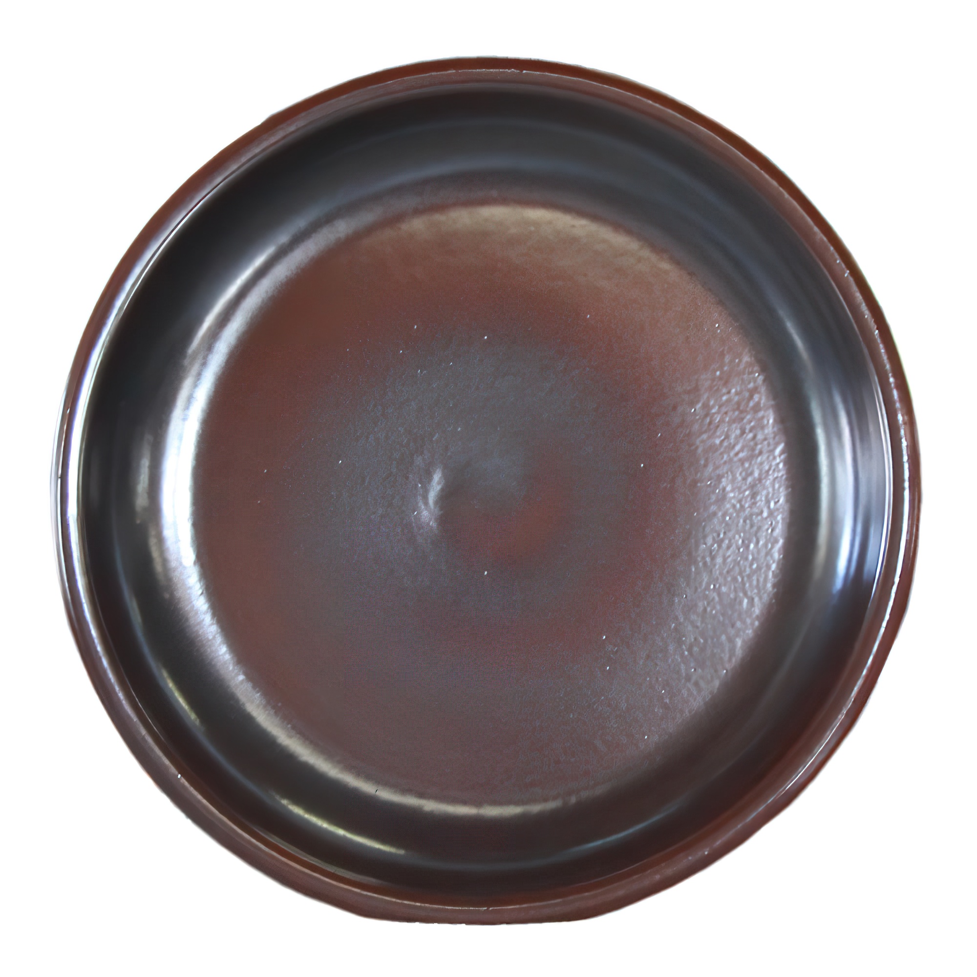 Untersetzer rund für Garten Blumentöpfe - Steinzeug winterfest - Platate / 18cm / Effekt-Braun