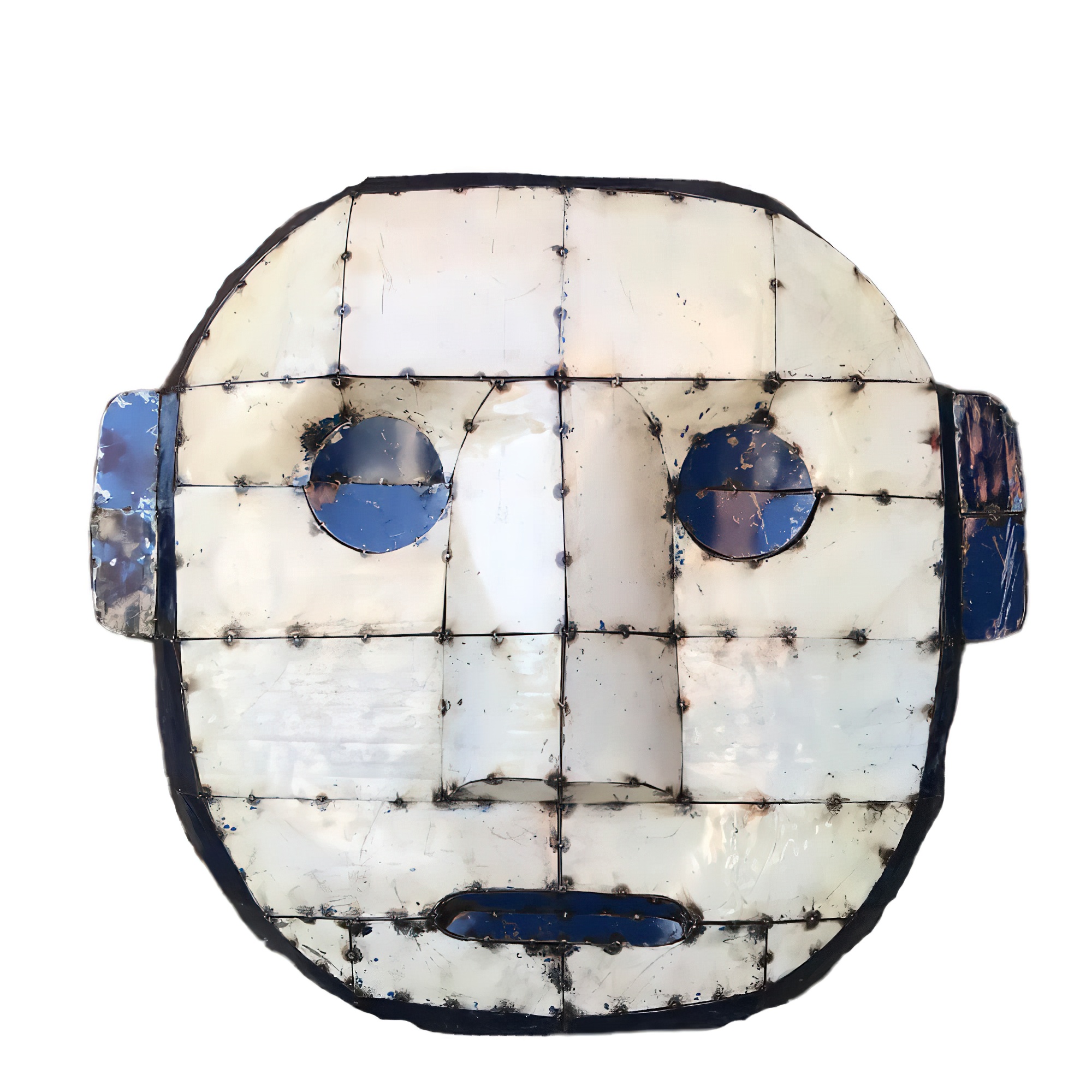 Dekorative Maske im Pop Art Stil aus upcycelten Ölfässern - Kayden