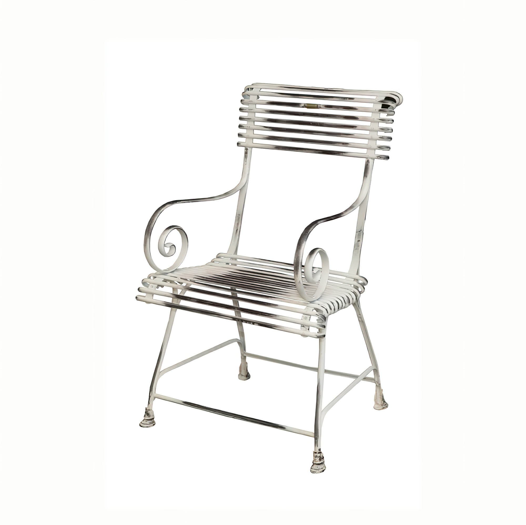 Antiker Gartenstuhl aus Metall nostalgisch - Caline / grün