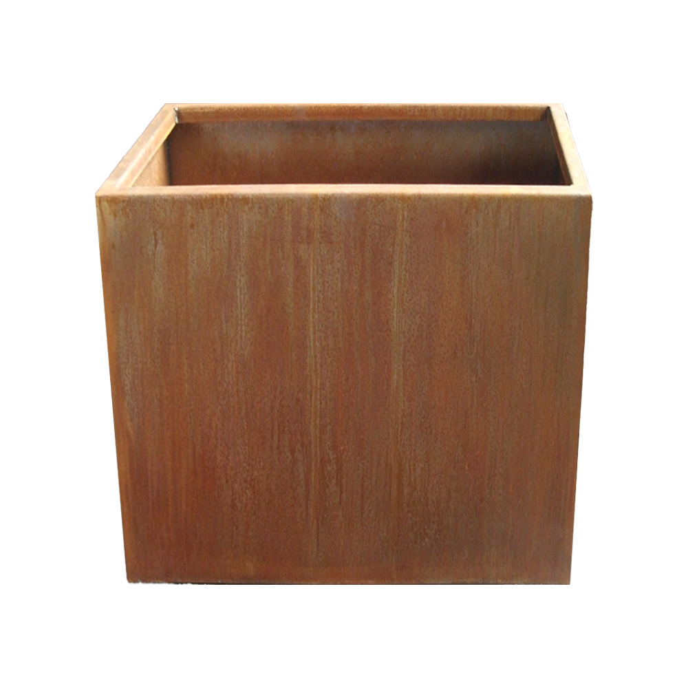 Eleganter Pflanztopf aus Metall - rechteckig - groß - Necrona Grimo / 40x40x30cm (HxBxT) / Stahl galvanisiert