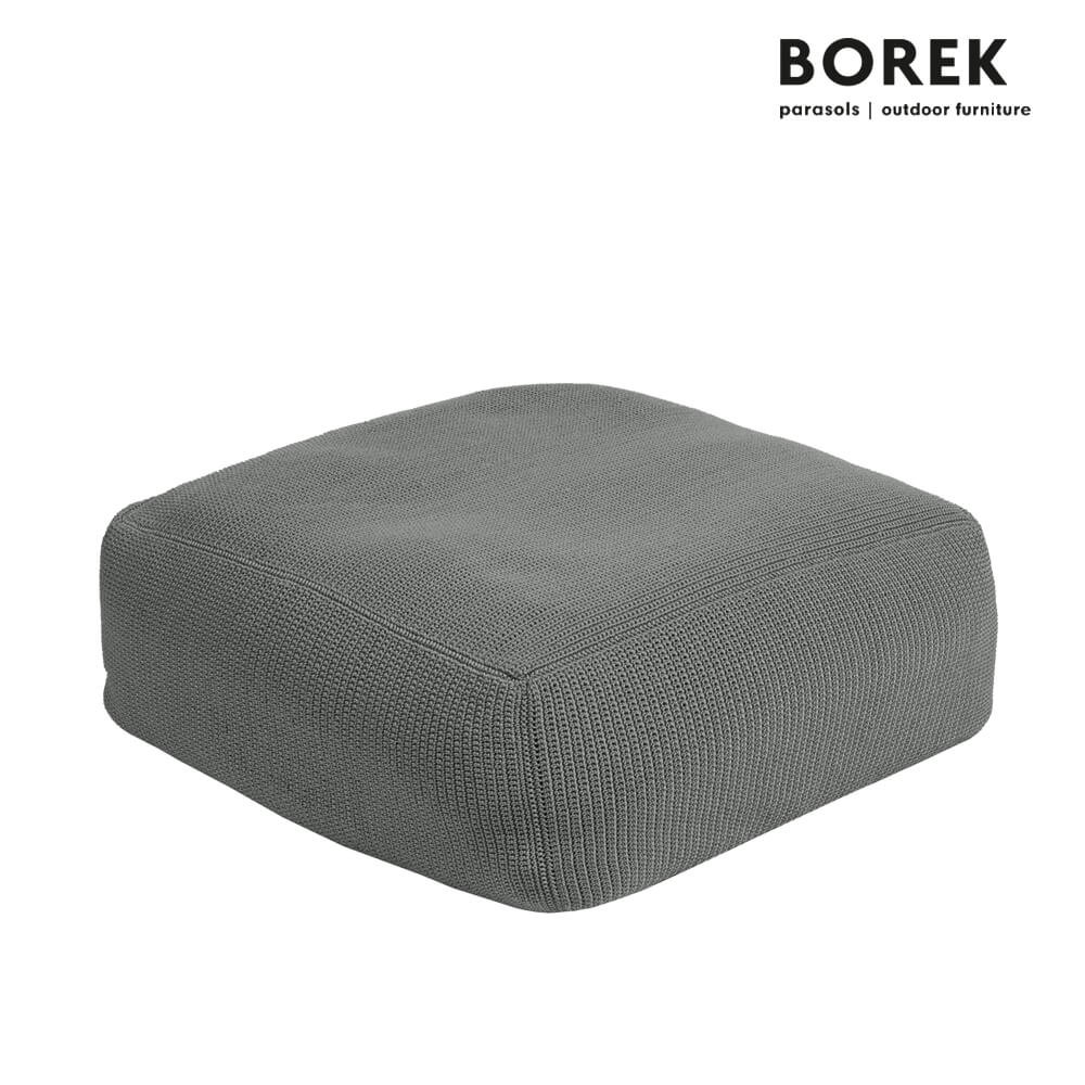 Outdoor Sitzkissen für Gartenmöbel von Borek - Crochette Sitzkissen / Dunkelgrau