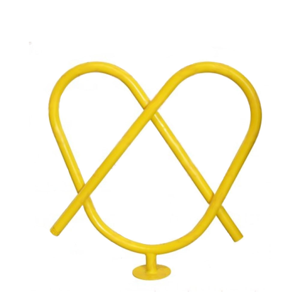 Fahrradanlehnbügel in Brezel-Form aus Metall - Fleinn / Gelb