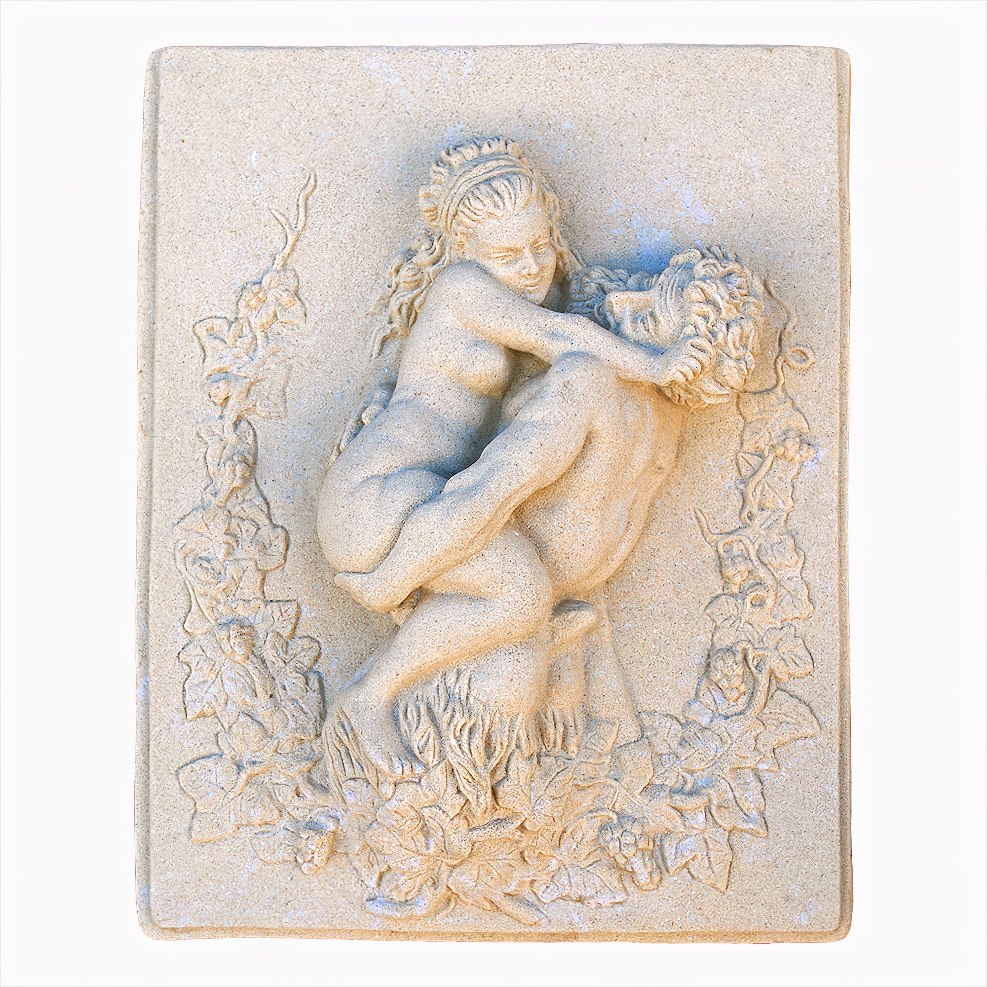 Edles Wandrelief "Paar" aus Steinguss zur Wandmontage - Phileas / Weiß