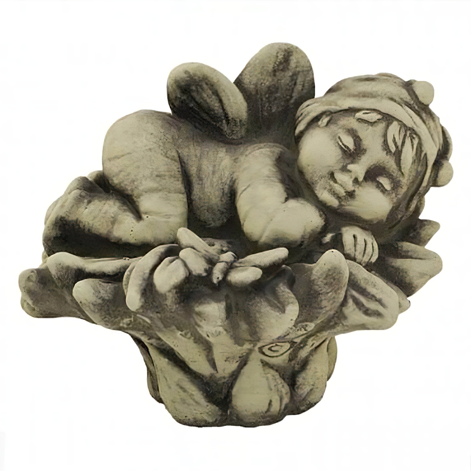 Schlafender Garten Kobold antikgrau aus Stein - Phineus Somnum / ohne Stab