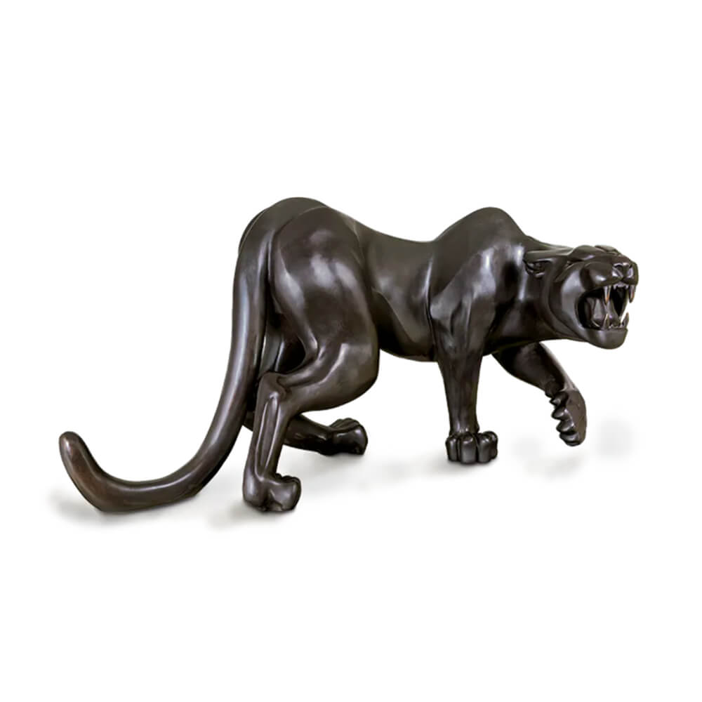 Schwarzer Panther lebensgroß - limitierter Bronzeguss - Ira