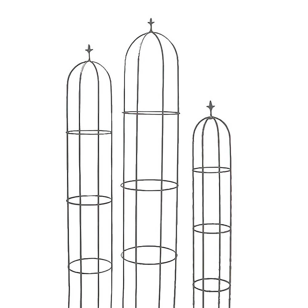 Anthrazit Rankenhilfen aus Metall als Obeliskendesign - Nobilis Negro / 150x27cm (HxDm)
