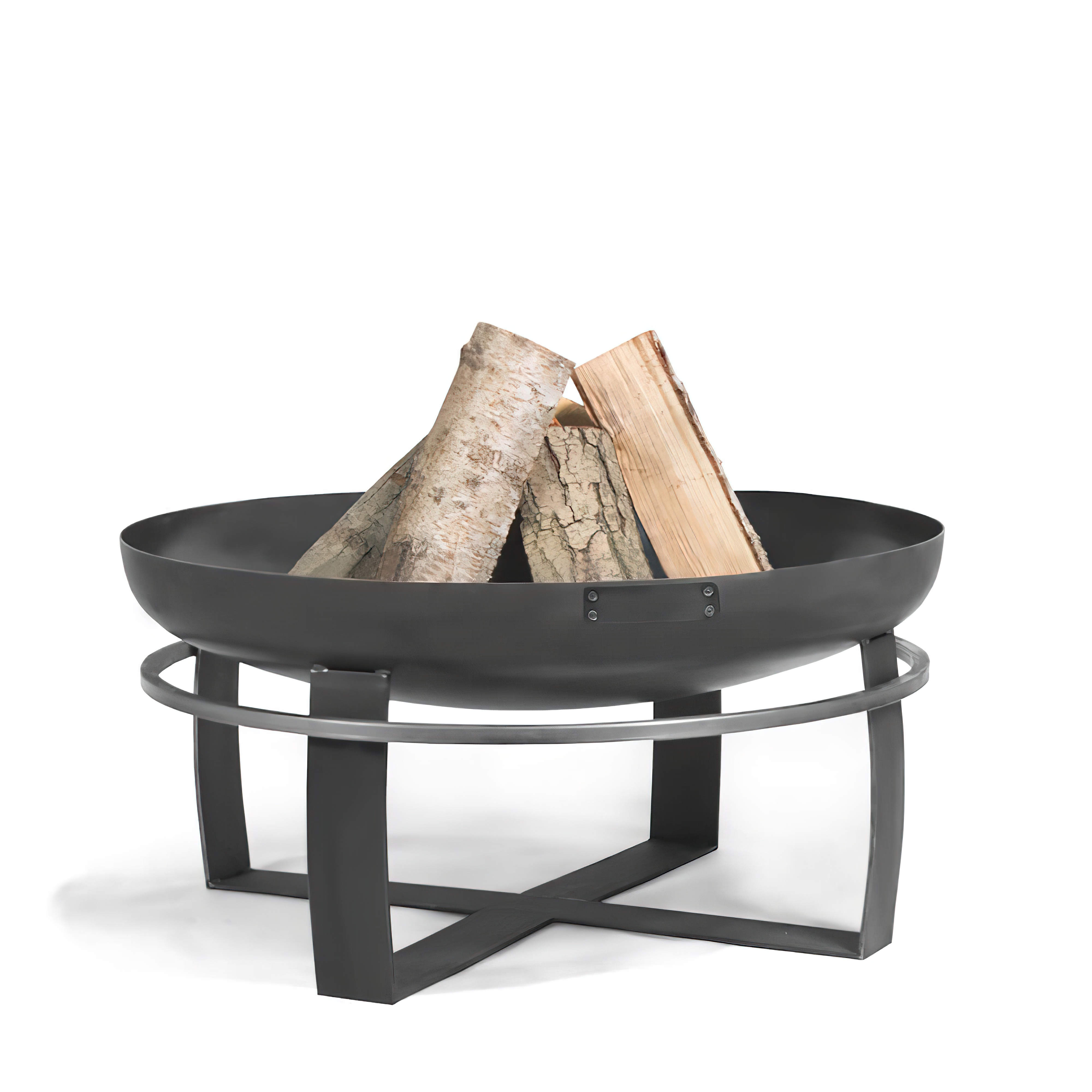 Außergewöhnlicher Grill - Stahl Feuerschale auf dekorativem Standfuß - Agni Gartengrill / Edelstahl Grillrost / 60cm