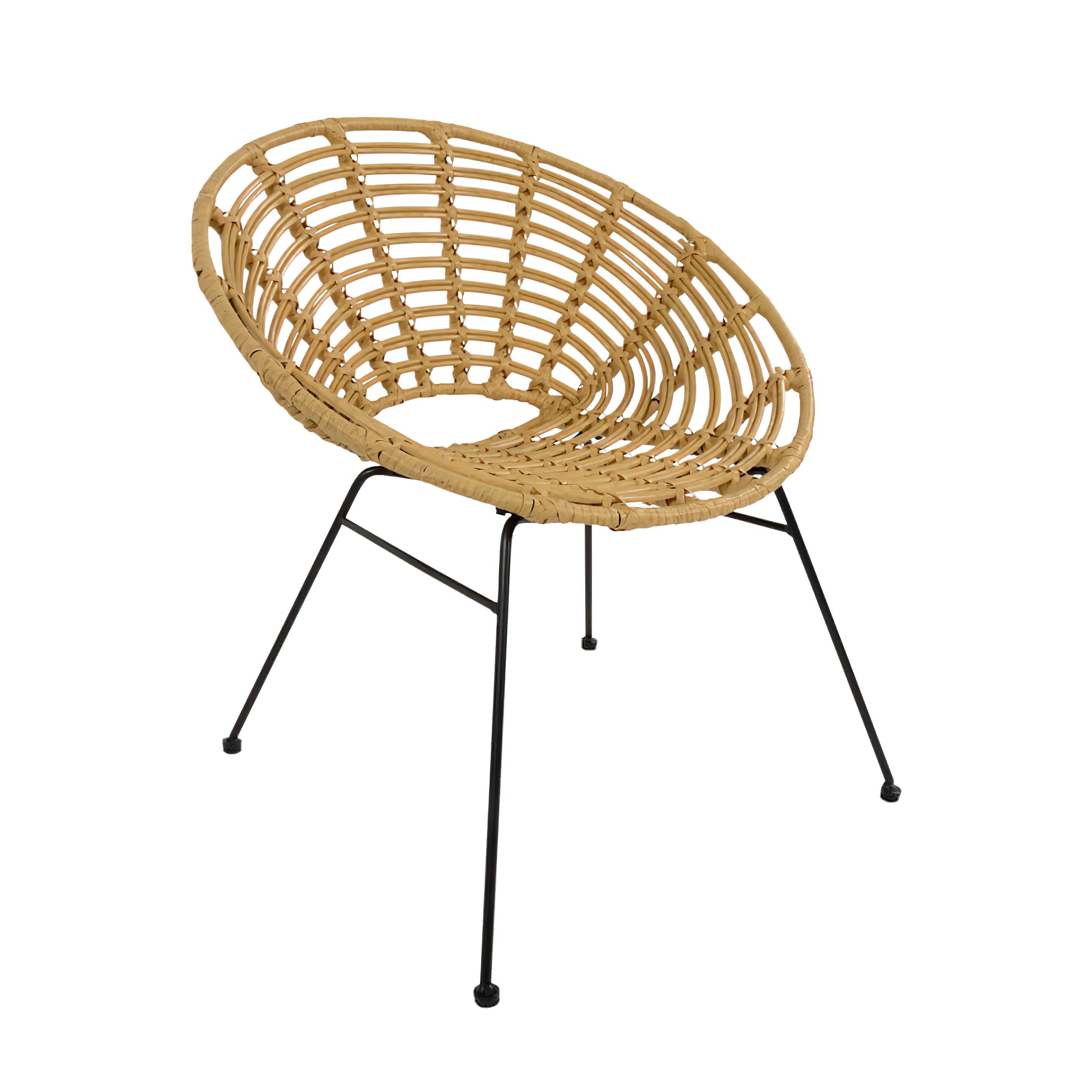 Robuste Outdoor-Stühle in Korboptik - 4 Stück - Stuhl Pimo / Beige