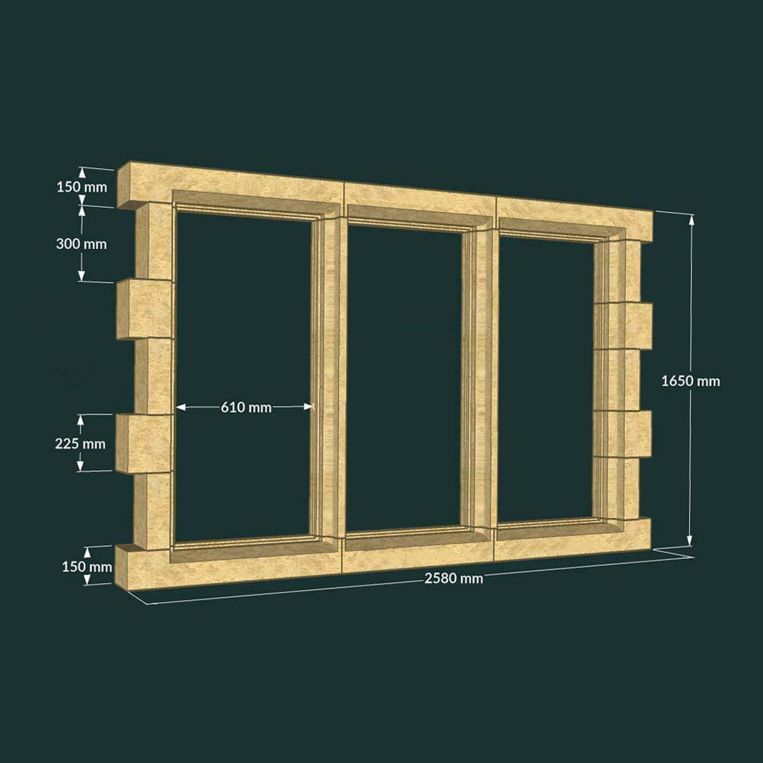 XXL Ruinenfenster als Bausatz aus Stein - King Toft