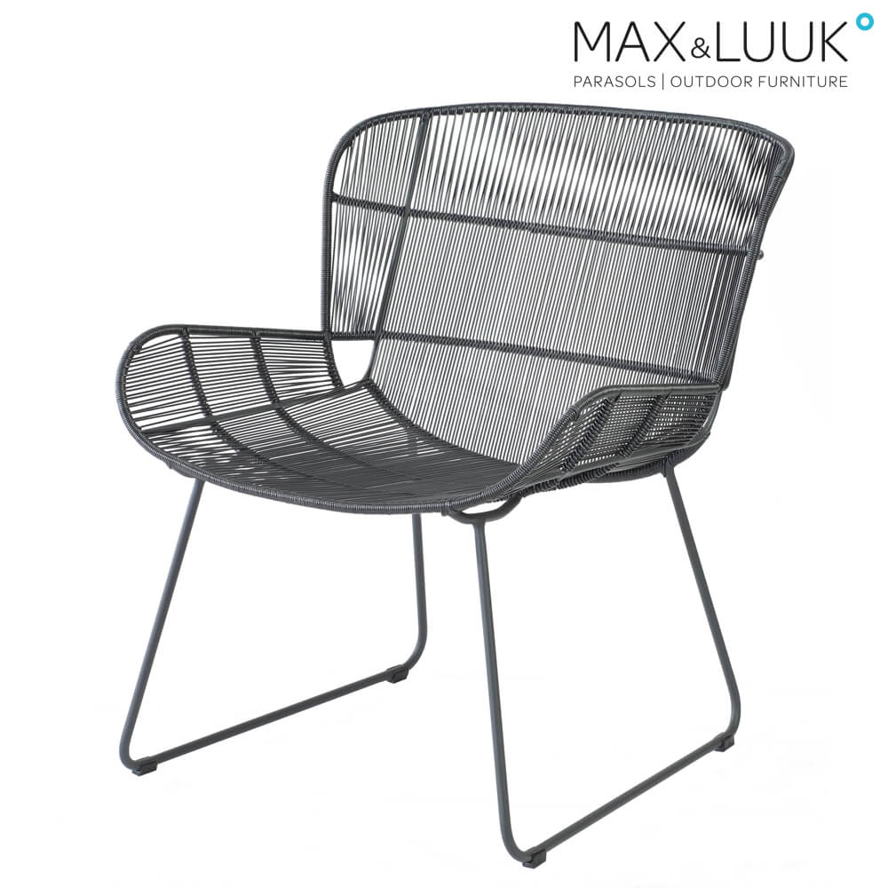 Outdoor Loungesessel aus Stahl & Kunststoff - Max&Luuk - modern - Faye Loungesessel / Anthrazit