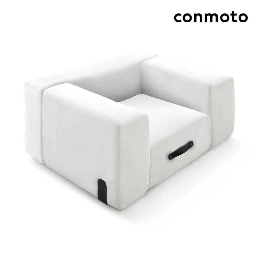 Pouf quadrato moderno bianco con maniglia pratica per il giardino