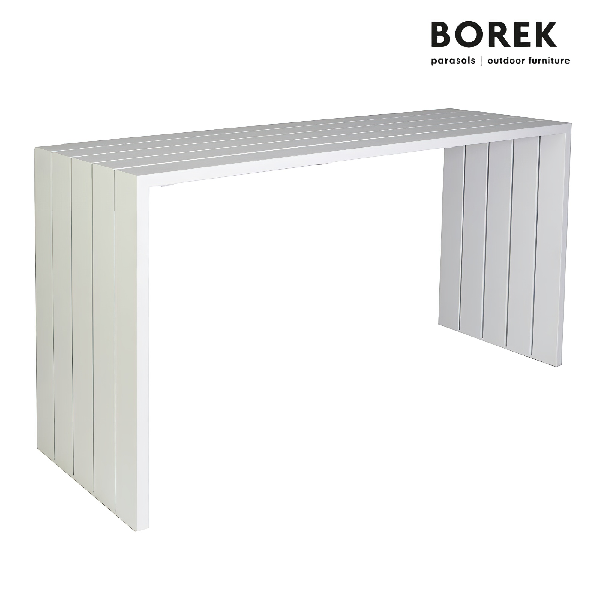 Bar Tisch für den Garten - Aluminium - von Borek - 110x200x64cm - Samos Bartisch / Weiß
