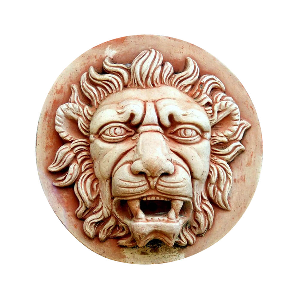 Löwenkopf Relief aus frostbeständiger Terrakotta - Leone
